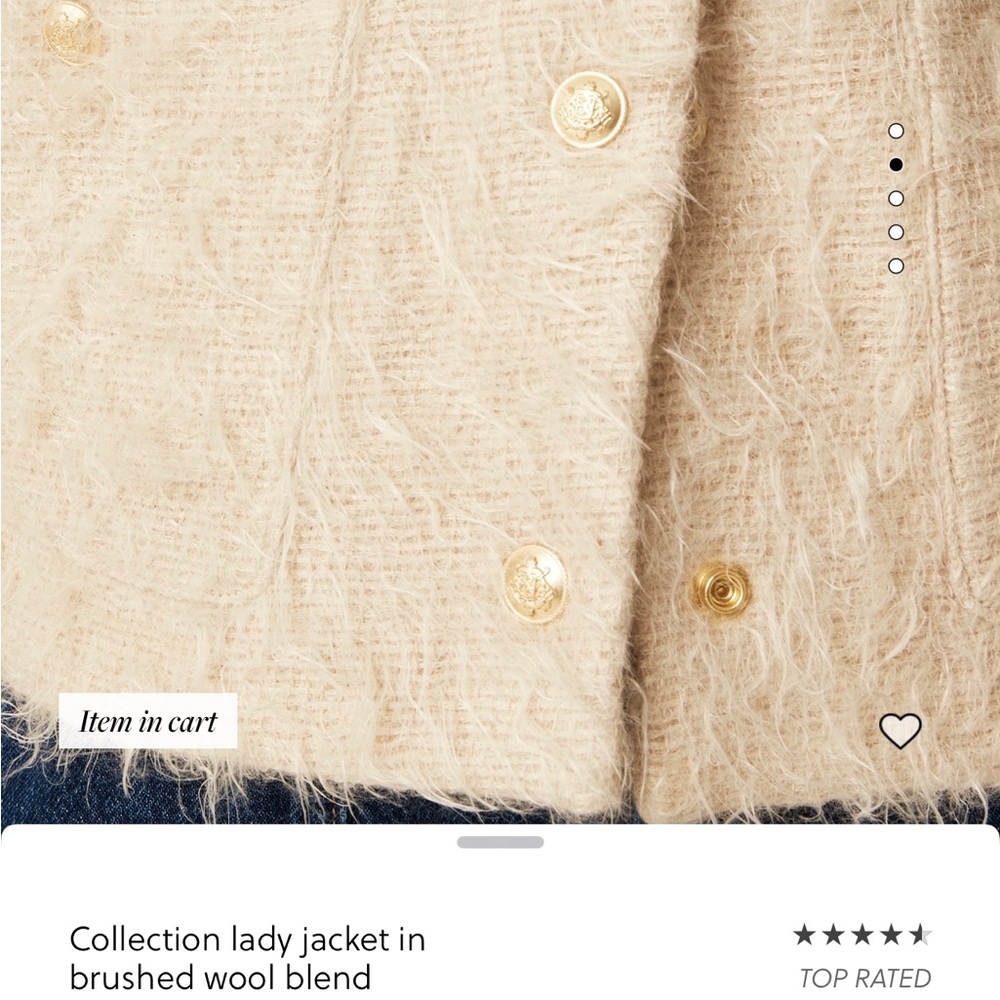 J Crew Collection Lady Jacket in Brushed Wool Blend in Oat Latte color - Picture 5 of 8